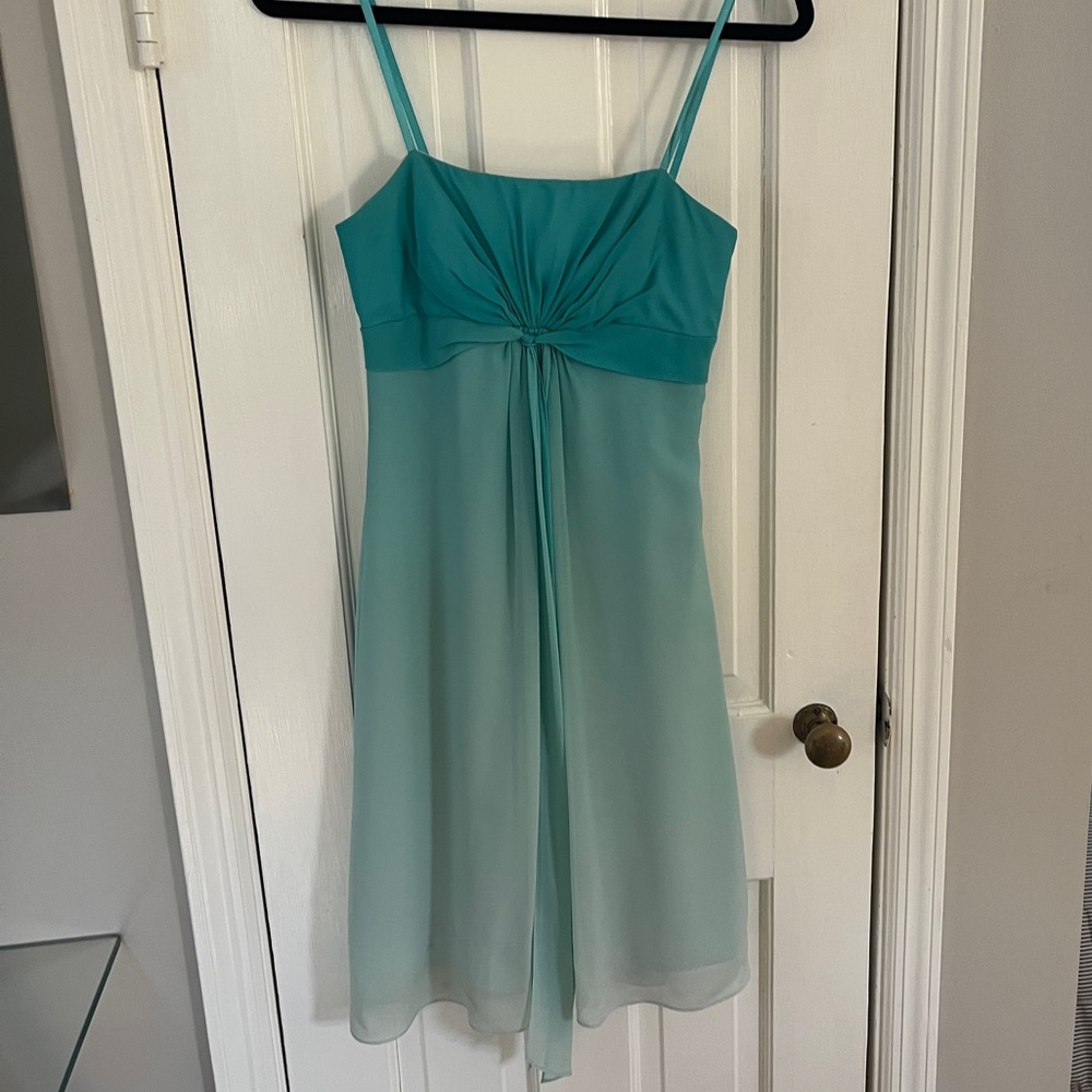 Vintage Y2k BCBG Blue flowy fairy midi dress asymmetrical hem size 0